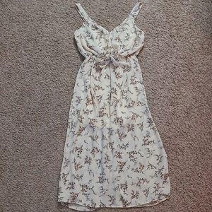 Sienna Sky Cream Floral Midi Dress Size Xsmall